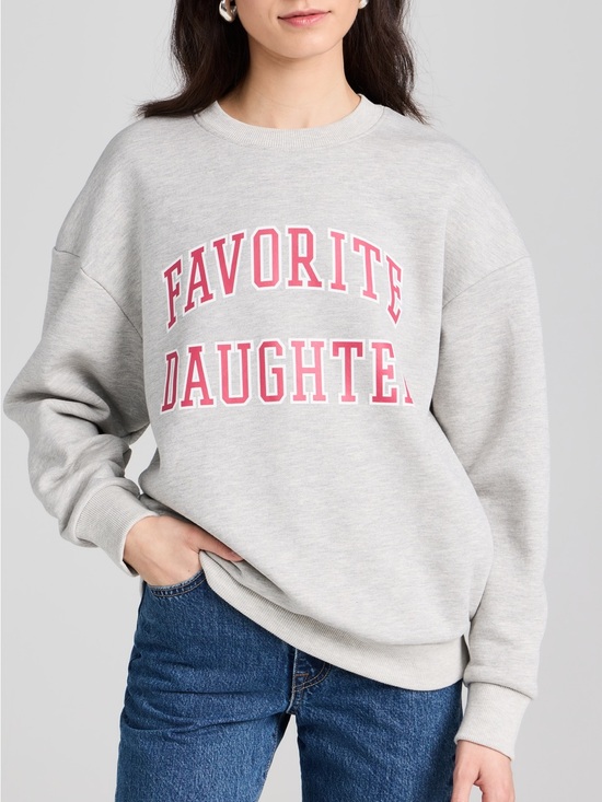 Favorite Daughter Sweaters - Favorite Daughter Crewneck Sweatshirt Size Large Gray Pink Pullover NWOT